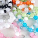 Bracelet & Earring Sets Lucite Candy W Crystals/DZ ** New Arrival** Stretch,6Color Asst