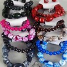 Bracelet & Earring Sets Marble Bklock W Beads/dz **NEW** 6 Color Asst,Stretch