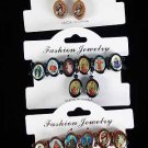 Bracelet & Earring Sets Religious Ovel/DZ **NEW** Natural Wood Color Asst,Stretch