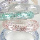 Bracelet Bangle Acrylic With Glitters 3'' Wide/DZ 6 Color Asst