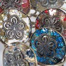 Bracelet Bangle Circle Flower & Glitters Brass Finish/DZ ** New Arrival** 6 Color Asst - GB216/GW45