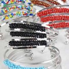 Bracelet Bangle W Solid Color Beads/dz ** New arrival** 6 color asst