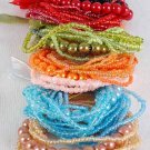 Bracelet Bunch Pearl With Beads, Stretch/DZ 6 Color Asst