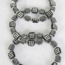 Bracelet Hematite Squar & Round shape Mix/Dz **Stretch** New Arrival