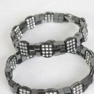 Bracelet Hematite With Squar Blocks/DZ **Stretch** New arrival