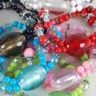 Bracelet With Large Venation Glass,Stretch/DZ 6 Color Asst