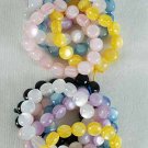 Bracelet Lucite Round Pearl Finish/DZ **Stretch** Color Asst