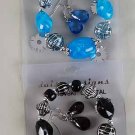 Bracelets& Earring Set Marble W Beads/DZ ***New Arrival***6 Color Asst,Stretch