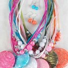 Necklace Sets Large Circle Silky Pearl W Beads/DZ ** New Arrival** 6 Color Asst