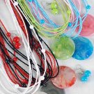 Necklace Sets Lucite circle Disk With Beads/DZ 6 Color Asst