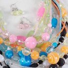 Necklace Sets Marble Ball W2string Beads/DZ 6Color Asst