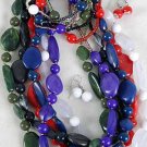 3pcs Necklace Sets Acrylic Beads W Marble Blocks Beads/DZ 6 Color Asst