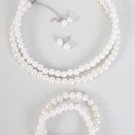 Choker Set Pearl 8mm W Bracelet,16''/DZ **New Arrival** Bracelet Is Stretch With ABS Pearl