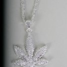 Hip Hop Necklace Marijuana/Dz Silver