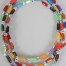 Necklace Lucite Oblong Multi/DZ
