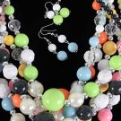 Necklace Set Lucite Large Ball W CC Beads/DZ ** New arrival** Color Asst