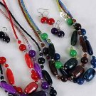 Necklace Set Silky Marble Look W Beads 24''/dz **NEW** Dior loke like,6 Color Asst