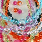 Necklace Sets 22mm Transparent Ball Necklace/dz 7Color Asst