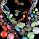 Necklace Sets Large Ball Lucite W Crystals/DZ 6Color Asst