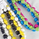 Necklace Sets Large Ball With Silver Parts/Dz 6 Color Asst