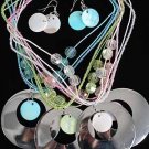 Necklace Sets Large Metal Disk W Shells/DZ ** New Arrival** 6Color Asst
