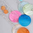 Necklace Sets Large Seashell Circle 3"x3"/DZ 6 Color asst