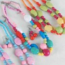 Necklace Sets Lucite 22mm Ball & Block& Beads/DZ ** New Arrival** Color asst