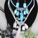 Necklace Sets Lucite Spray paint W Pearls/DZ ** New Arrival** Color Asst
