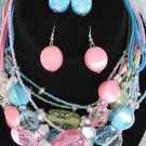 Necklace Sets Lucite W Crystal Blocks/DZ ** New Arrival** 6 Color asst