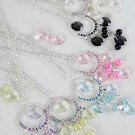 Necklace Sets Metal Circle W Pearl & Crystal Drops/DZ ** New Arrival** 6 Color Asst