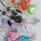 Necklace Sets Silky Marble Drop W silver Beads/DZ Pink Blue Lime Orange Black White 6 Color Asst
