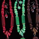 Necklace Sets Wood Color Asst 24''/DZ **NEW** 6 Color Asst