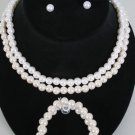 Pearl Necklace Set 8mm With Bracelet 18''/DZ Choose cream Or white Pearls