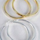 Earrings LLarge Hoop 3" Wide,Shinely Finish/DZ 3" Wide,Choose Gold Or Silver Finish - Gold or Silver