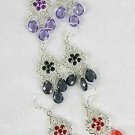 Earrings Cast W Color Stones Filigree Look/DZ ** New Arrival** 6 Color Asst