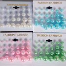 Earring 12pair Pearls Asst Size/DZ choose colors- Pastel, White, Cream