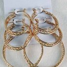 Earring 3pr hoops Twist/DZ choose Gold or Silver finish
