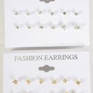 Earring 6pr Clear Rhinestone Studs/DZ **HOT** choose gols or silver Finish