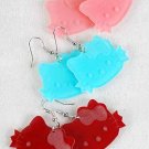 Earrings Acrylic Cat Color Asst/DZ Color Asst