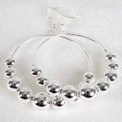 Earrings Silver Circle W CC Beads 2''/DZ