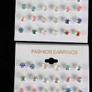 Earrings 12pcs Color Stud Pastel AB/DZ **NEW** Pastel AB Color Mix,Choose Gold Or Silver Finish