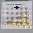 Earrings 12per Cream Pearl Mix Size/DZ ** Cream Color pearls**