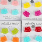 Earrings 2per Acrylic Cats Color Asst/DZ Many Color Asst