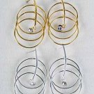 Earrings 3 Circle With Clear Rhinestones/DZ ** New Arrival** Choose Gold Or Silver
