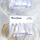 Earrings 3pc Hoops Size Asst/DZ/dz Choose Gold Or Silver Finish,2" 2.5" 3" Mix - IMP