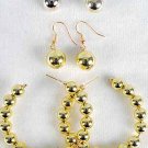 Earrings 3per Gold Beads/DZ Gold