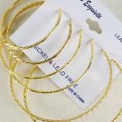 Earrings 3per Hoop Gold 5 6 7cm Size Mix /DZ Gold
