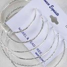 Earrings 3per Hoop Silver 5 6 7cm Mix /DZ Silver