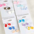 Earrings 3per Italian Poly W Metallics/DZ 4Color Asst