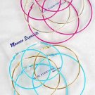Earrings 3per Large Color Hoops 7 8 9cm Mix Size/DZ Color Hoop W Gold Loop Mix
